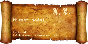 Mizser Noémi névjegykártya